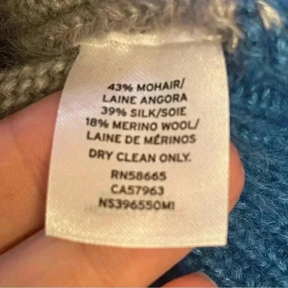 Nordstrom Signature Striped Crew Neck Mohair, Wool & Silk sweater XS - Picture 8 of 8